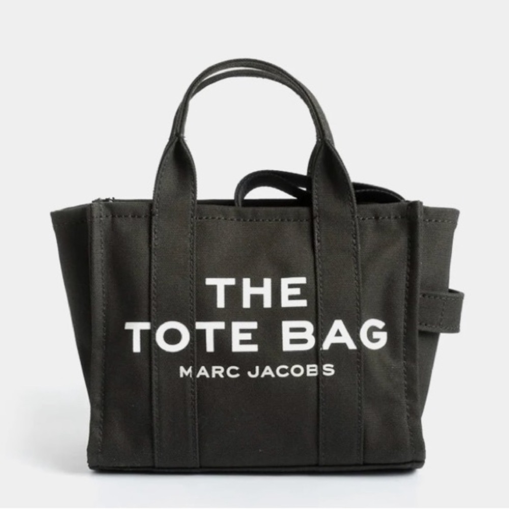 Marc Jacobs Black Canvas The Tote Bag Hand Satchel Crossbody Medium